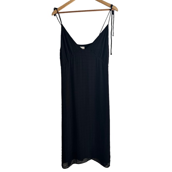 Wilfred Liberty Black Strappy Empire Waist Midi Dress Size 10 - Picture 4 of 9